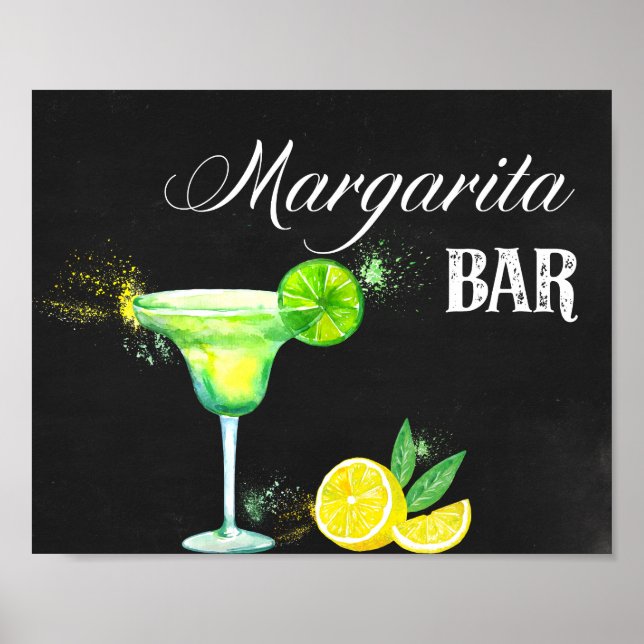 Poster Bar Margarita com fundo preto (Frente)