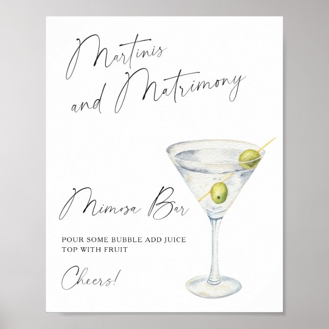 Poster Bar Martini Chá de panela Mimosa (Frente)