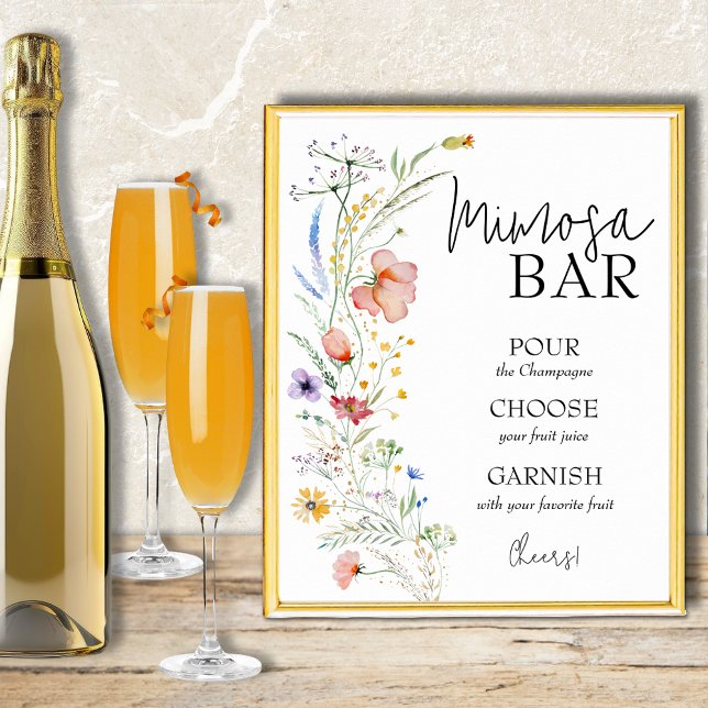 Poster Bar Mimosa (Mimosa Bar Poster for your bridal shower or other event)