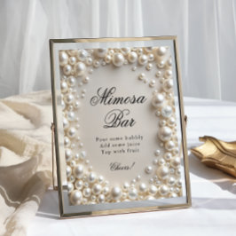 Poster Bar Mimosa Chá de panela Chic Pearls