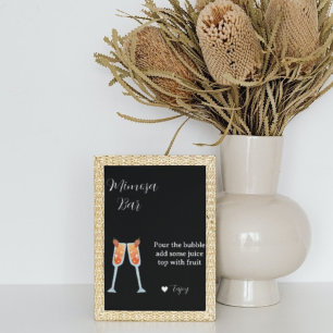 Poster Bar Mimosa chá de panela preto e branco minimalist