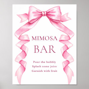 Poster Bar Mimosa, Chá de panela Rosa, Gentil Elegante