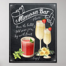 Poster Bar Mimosa CHURRASCO de rosas amarelas para casame