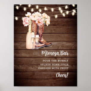 Poster Bar MIMOSA Cowgirl inicia Chá de panela de champan
