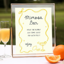 Bar Mimosa de aperto principal desenhado à mão