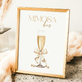 Poster Bar Mimosa de Pérolas e Chá de panela Prosecco