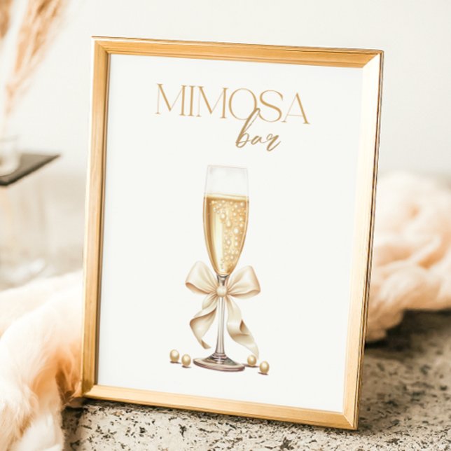 Poster Bar Mimosa de Pérolas e Chá de panela Prosecco (Criador carregado)