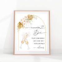 Bar Mimosa de Script Dourado Floral do Coração Boh