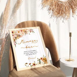 Poster Bar Mimosa do Chá de panela Floral de Bompkin Autu