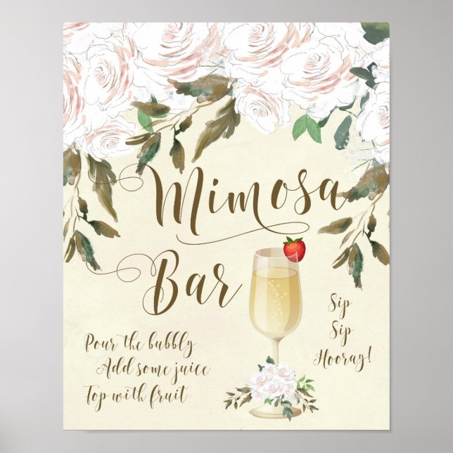 Póster Bar Mimosa - Flores de marfim (Frente)