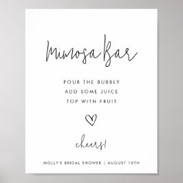 Poster Bar Mimosa Minimalista Banho Preto e Branco