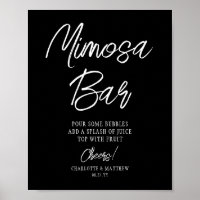 Bar Mimosa Parabéns Moderno Script Manuscrito Pret