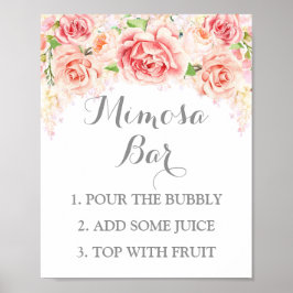 Póster Bar Mimosa - Sinal Cor-de-Água Rosa