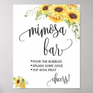 Poster bar Mimosa - Sinal de chá de casamento