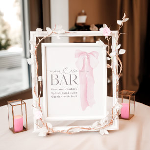 Poster Bar Mínimo de Arco Rosa Chá de fraldas Momosa