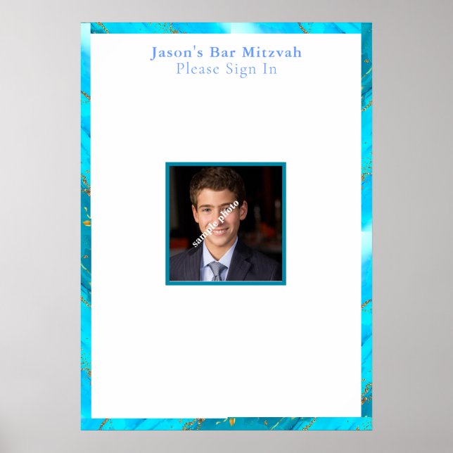 Poster Bar Mitzvah, Costume, Quadro de Assinatura de Foto (Frente)