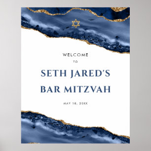 Poster Bar Mitzvah de boas-vindas à fronteira de ágata 