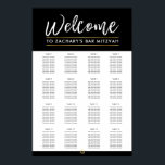 Poster BAR MITZVAH MESA PLANO 16 mesa preto moderno<br><div class="desc">por kat massard >> WWW.SIMPLYSWEETPAPERIE.COM<<< - - - - - - - - - - - - - - - - A SEATING CHART is not only classy it is very handy to let your guest's know exactly where they are seated for your event. This is a lot simpler than...</div>