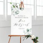 Poster Bar Mitzvah Minimalista de Aquarela de Eucalipto<br><div class="desc">Envie agradecimentos com este letreiro de boas-vindas de bar mitzvah personalizável com folhagens. Ele apresenta ilustrações de aquarela de folhas de eucalipto verde empoeiradas e uma escrita caprichosa. Personalize adicionando seus detalhes. Este letreiro de boas-vindas de bar mitzvah de eucalipto é perfeito para qualquer tema ou estação.</div>