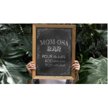 BAR MOM-OSA chá de fraldas Flores brancas Quadro