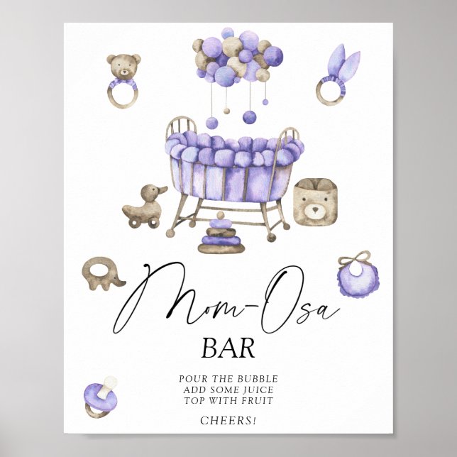 Poster Bar Momosa chá de fraldas (Frente)