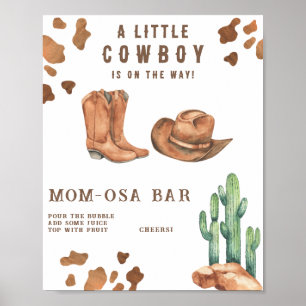 Poster Bar Momosa chá de fraldas Cowboy