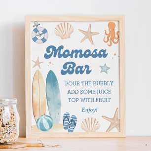 Poster Bar Momosa Chá de fraldas da praia costeira