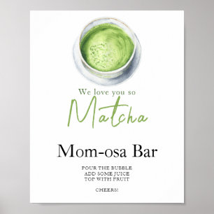 Poster Bar Momosa chá de fraldas latte Matcha