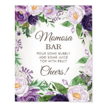 Bar Momosa de Peônias Roxas para Chá de Bebê Flora