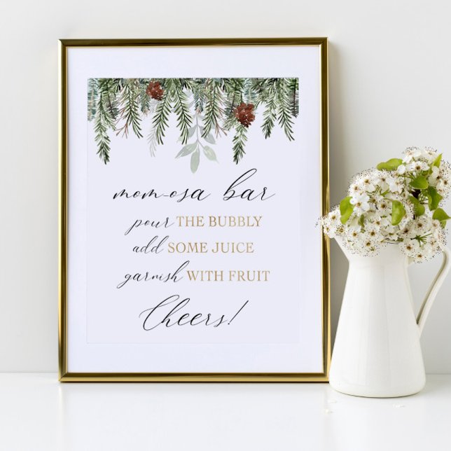 Poster Bar Momosa despeje o sinal de chá de fraldas espum (Criador carregado)