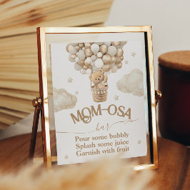 Poster Bar momosa do Chá de fraldas Balão do Urso de Tedd