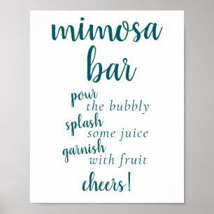 Poster Bar Momosa Simples Azul poeirento Qualquer sinal