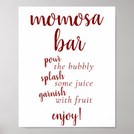 Poster Bar Momosa Simples | Candy Apple Red Qualquer Sina