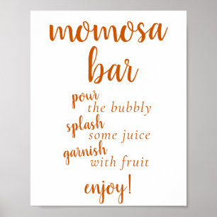 Poster Bar Momosa Simples Laranja Fall Qualquer sinal d