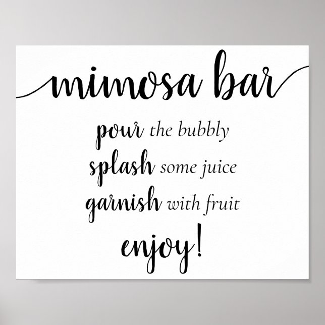 Poster Bar Momosa Simples | Script Preto Qualquer Sinal D (Frente)