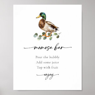 Poster Bar Momosa - Sinal de Chá de fraldas Mallard Duck