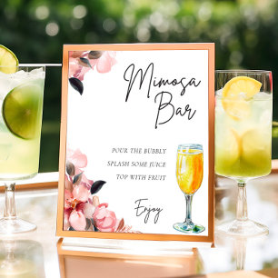 Poster Bar Petals & Prosecco Mimosa Chá de panela de Sina