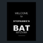 Poster Bar preto minimalista Mitzvah bem-vindo<br><div class="desc">Este minimalista bar negro formal mitzvah bem-vindo é perfeito para uma simples celebração religiosa. A design de uma bela fonte em um fundo branco preto para elogiar seu evento.</div>
