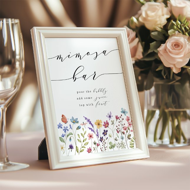 Poster Bar primavera Summer Floral Chá de panela Mimosa (Criador carregado)