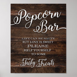 Poster Bar Rustic Chic POPCORN AJUDA-SE A Assinar Impress