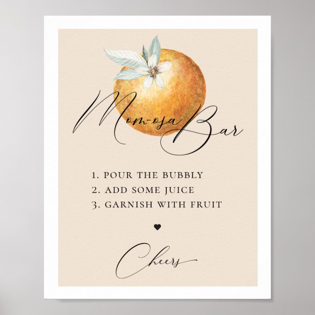 Poster Bar Rustic Citrus Orange Mãe-osa (Frente)