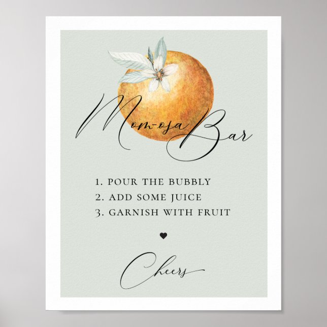 Poster Bar Rustic Citrus Orange Mãe-osa (Frente)