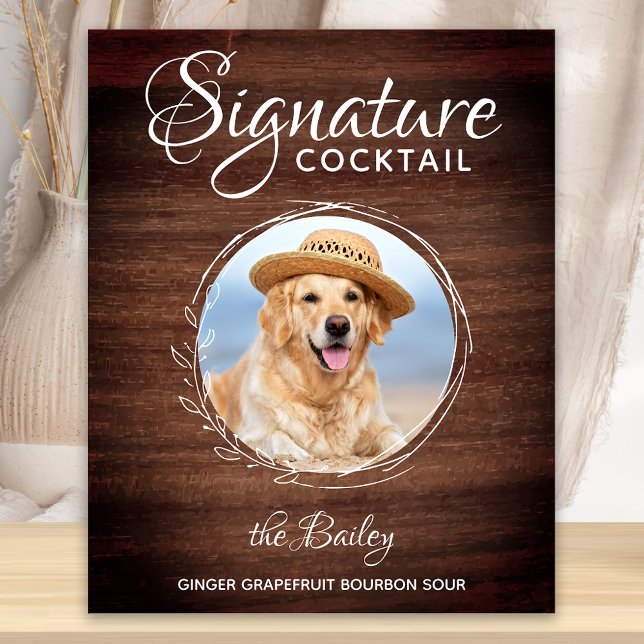 Poster Bar Rustic Pet Weding Signature Cocktail (Criador carregado)