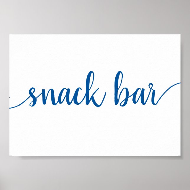 Poster Bar Simples | Azul francês Qualquer sinal de event (Frente)