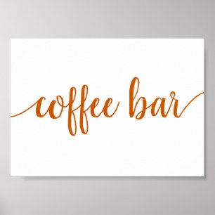 Poster Bar simples de café Laranja Fall Qualquer sinal