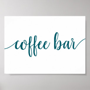 Poster Bar simples de café   Símbolo de Evento Teal Aqua