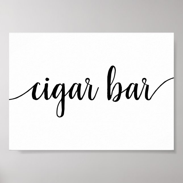 Poster Bar Simples de Cigarro | Script Preto Qualquer Sin (Frente)