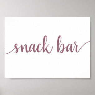 Poster Bar Simples Mauve Rosa Qualquer Sinal De Evento