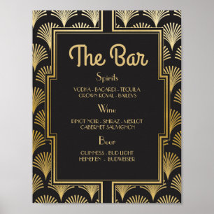 Poster Bar Sinal Recepção de casamento 1920 2000 Art Deco