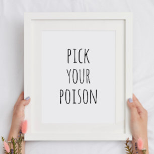 Poster Bar Spooky Beber Halloween   Veneno Preto e Branco